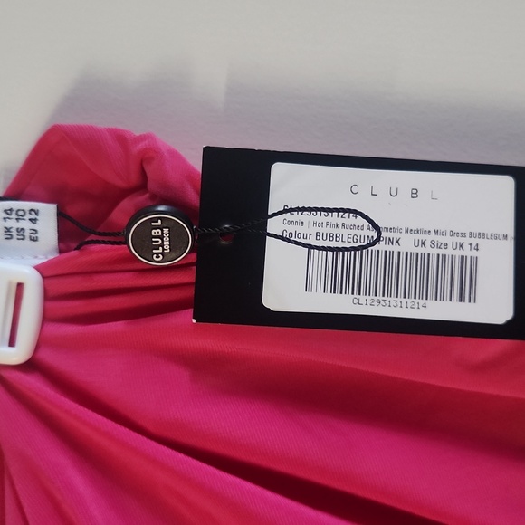 hot topic pink dress Zoella Hot Pink Off The Shoulder Mini Dress - US 10 main image 1